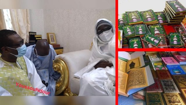 Vidéo – Touba: Youssou Ndour offre un « Adiya » de 50 millions de khassidas au Khalif Serigne Mountakha