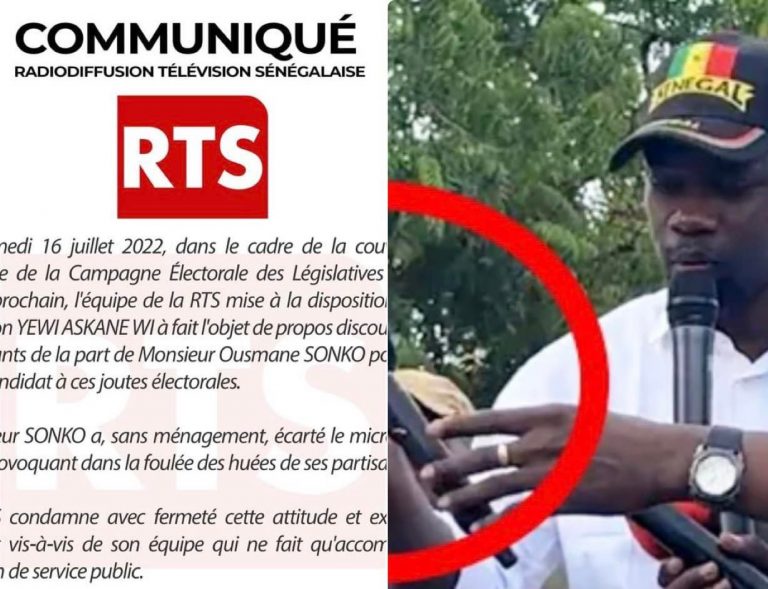Affaire micro: La RTS tacle sévèrement Ousmane Sonko