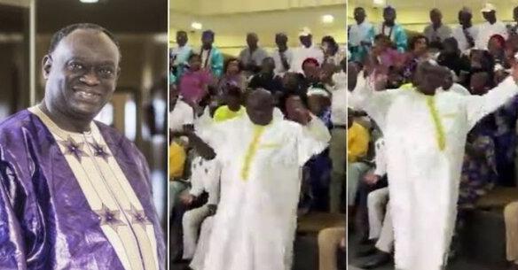 Les pas de danses de Me Elhadji Diouf avant le discours de Mimi Touré au siège de l’Apr(Vidéo)