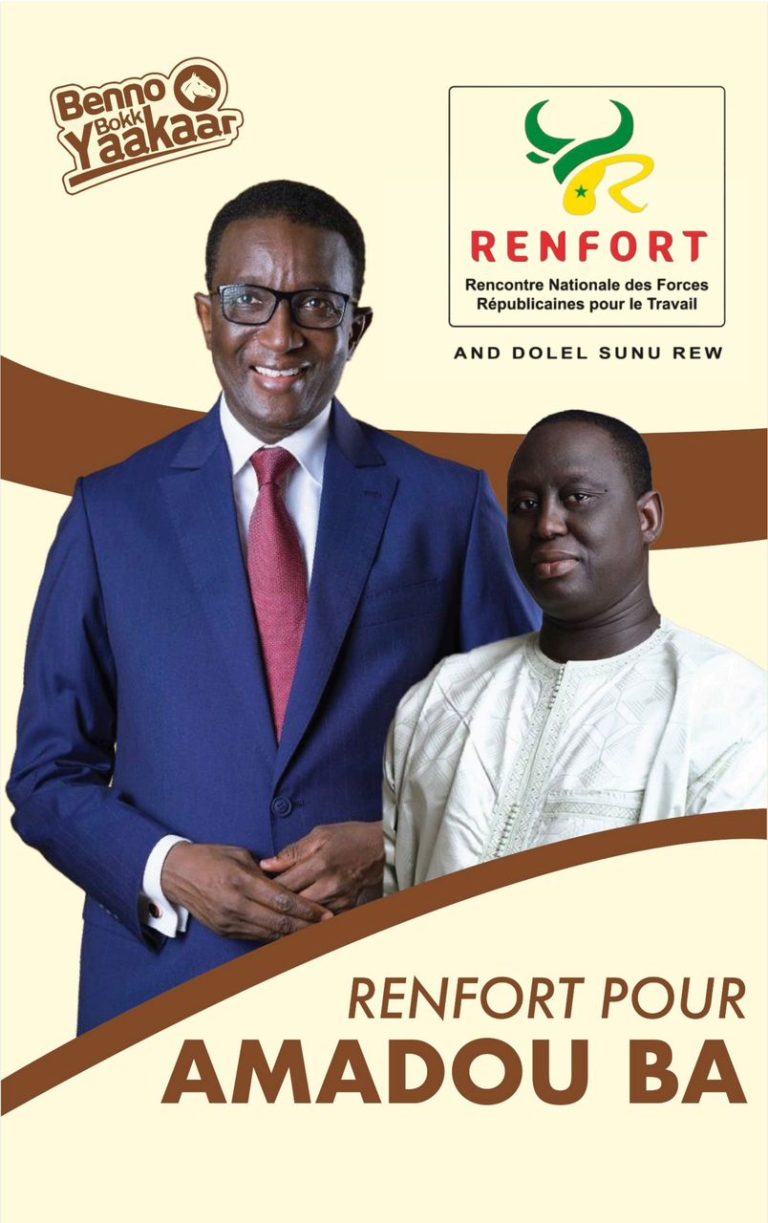 Mouvement Renfort/And Dolel Sunu Rew Prévoit un Rassemblement Majeur en Soutien à la Candidature de Mr. Amadou Ba