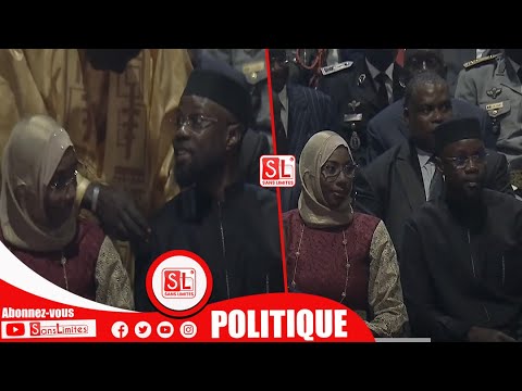 Vidéo – Sonko s’affiche en toute complicité avec sa première femme Khady au prestation de serment de Diomaye