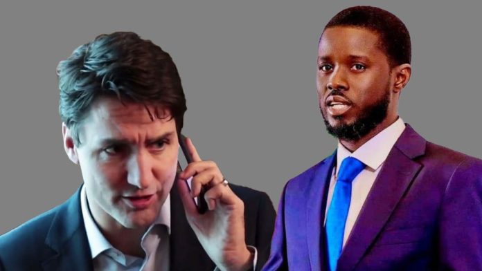 Diomaye Faye et le Premier ministre canadien Justin Trudeau